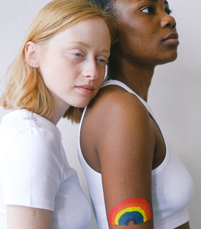 lesbian gay rainbow color women